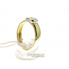 Salvini anello solitario oro giallo e bianco con diamante ct.0,18 ref. n58538